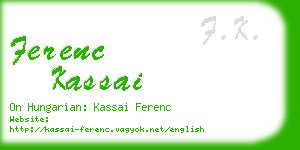 ferenc kassai business card